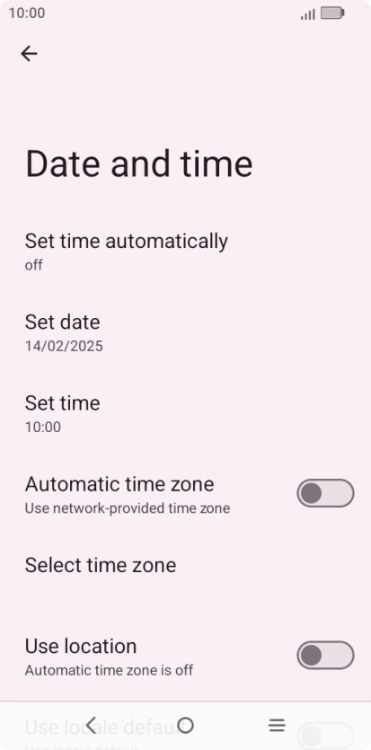 Press Set time automatically.