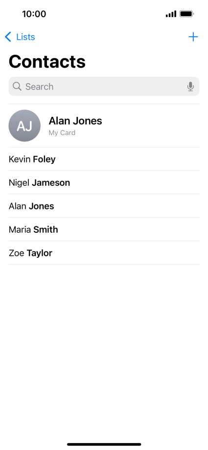Press the new contact icon.