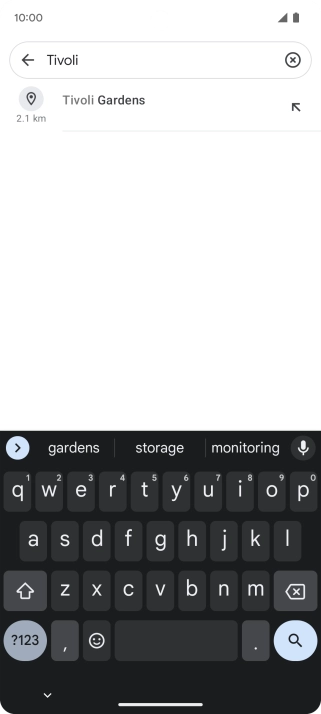 Press the required destination.