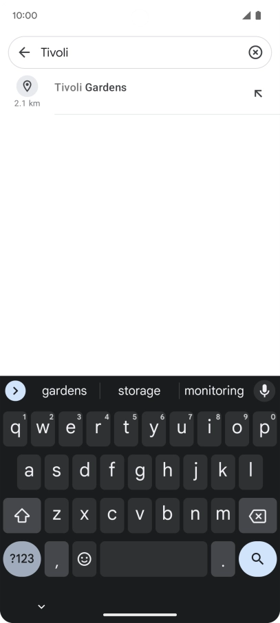 Press the required destination.