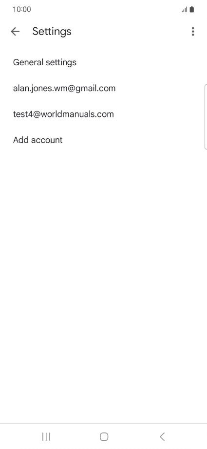 Press the required email account.