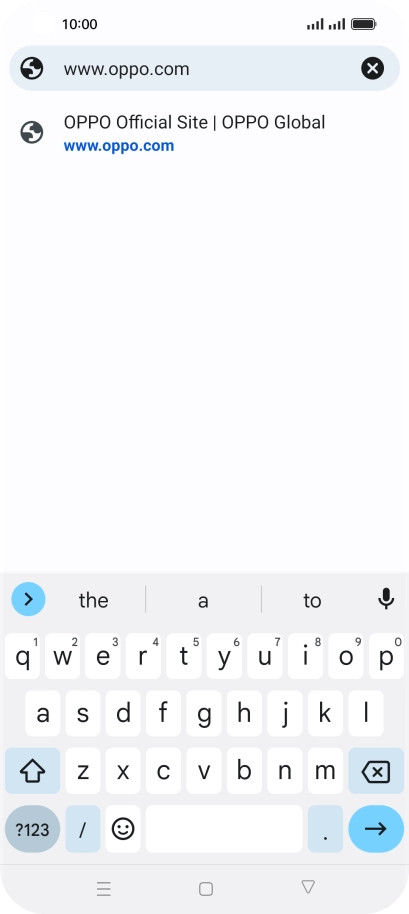 Key in the address of the required web page and press arrow right. Key in the address of the required web page and press arrow right.
