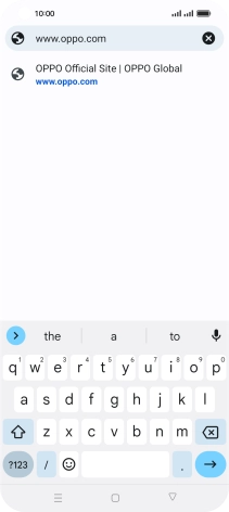 Key in the address of the required web page and press arrow right. Key in the address of the required web page and press arrow right.