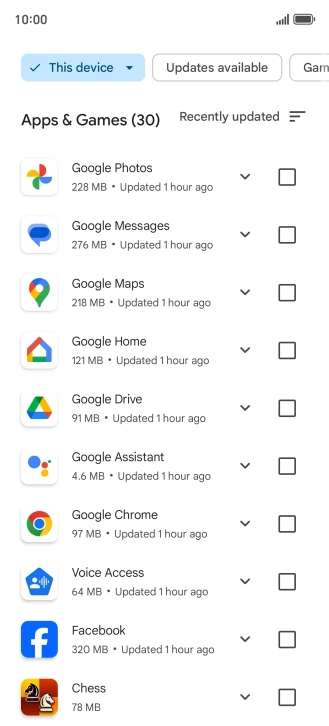 Press the required app. Press the required app.