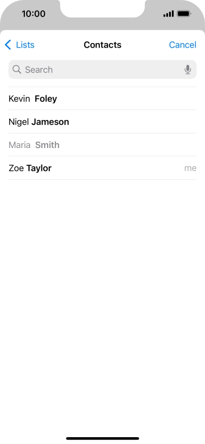 Press the required contact.