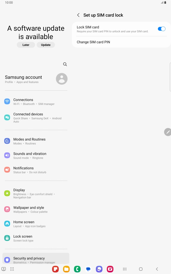 Press Change SIM card PIN.