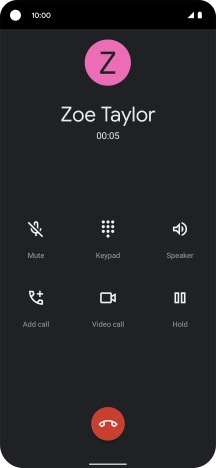 Press the end call icon. Press the end call icon.