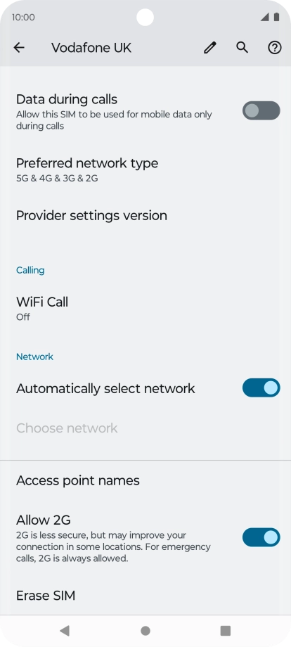 Press Erase SIM and follow the instructions on the screen to delete your eSIM.