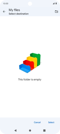 To create a new folder, press the new folder icon and follow the instructions on the screen to create a new folder.