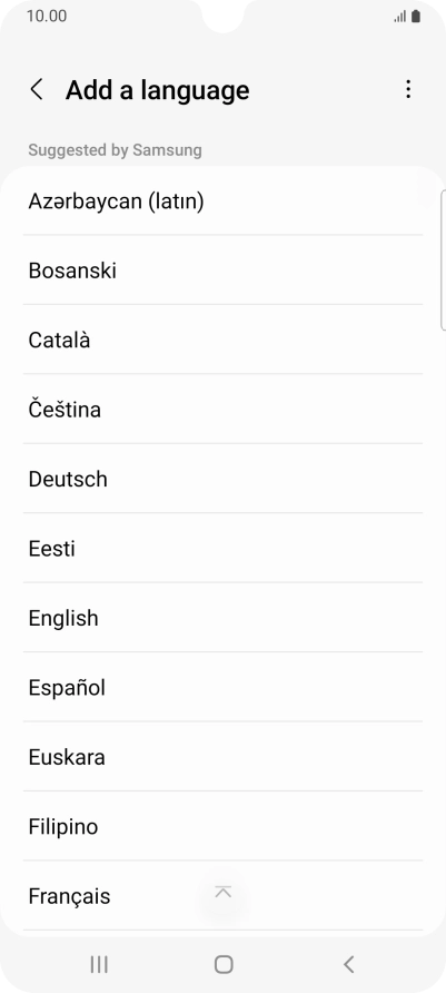 Press the required language. Press the required language.
