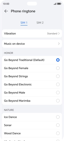 Press the required ring tones to hear them.