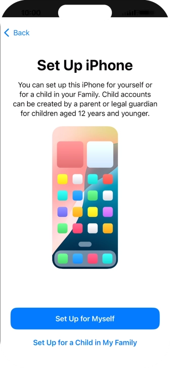 Press Set Up for Myself.