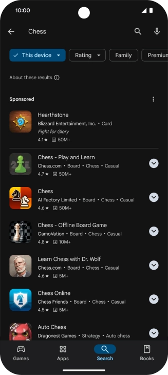Press the required app. Press the required app.