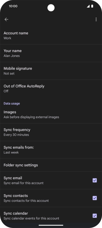 Press Account name and key in the required name.