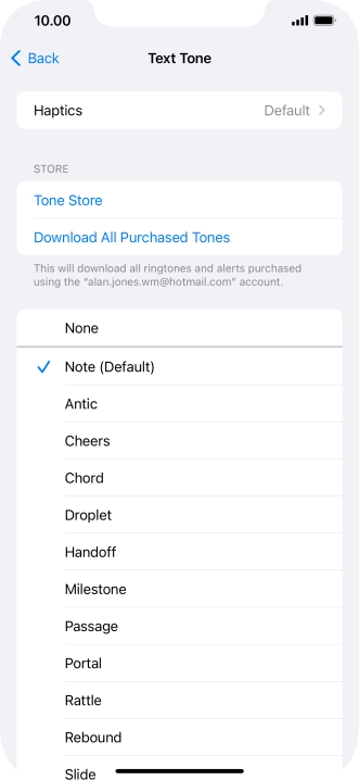 Press the required message tones to hear them. Press the required message tones to hear them.