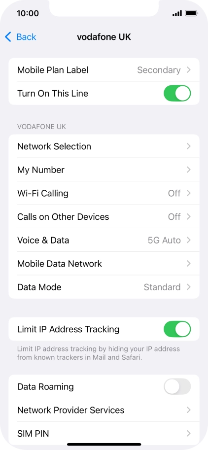 Press the indicator next to 