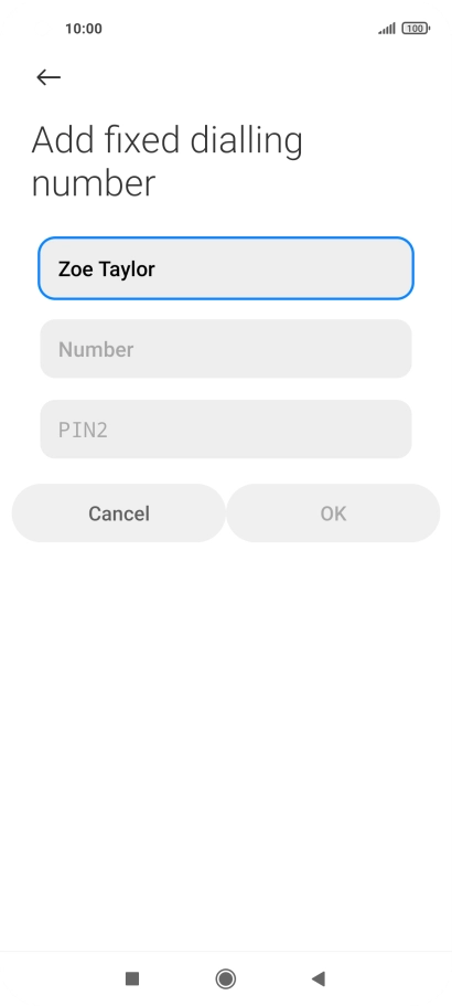 Press Number and key in the required phone number.