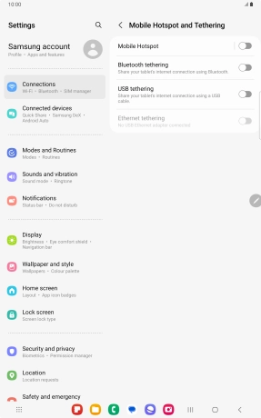Press Mobile Hotspot. Press Mobile Hotspot.
