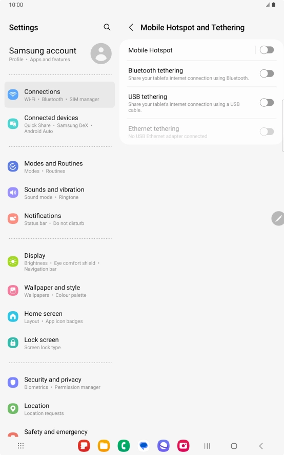 Press Mobile Hotspot. Press Mobile Hotspot.