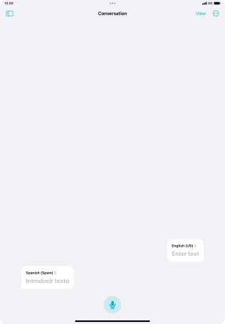 Press the microphone icon and say the required word or sentence.