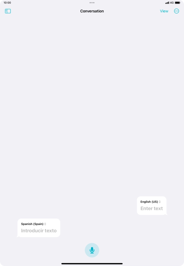 Press the microphone icon and say the required word or sentence.