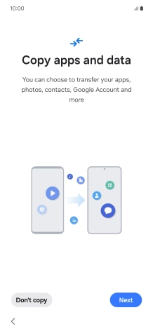 You can transfer the contents of another phone to your phone when it's activated for the first time and after a factory reset. When this screen is displayed, your phone is ready to transfer contents from another phone.