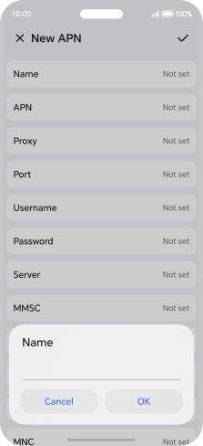 Key in Vodafone MMS and press OK.