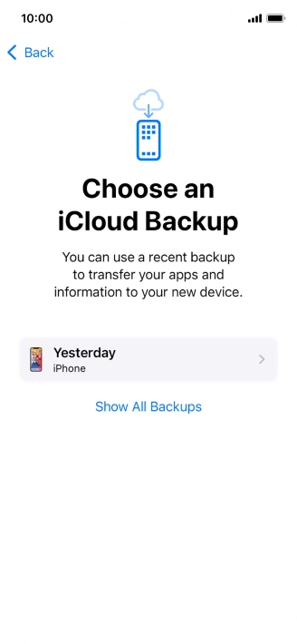 Press the required backup and your phone restores the content of the selected backup. Subsequently, follow the instructions on the screen to set up your phone and prepare it for use.