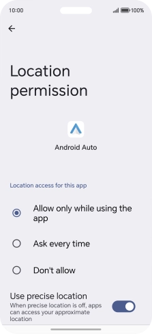 Press the required setting.
