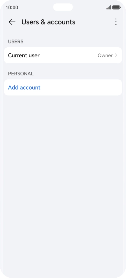 Press Add account. Press Add account.