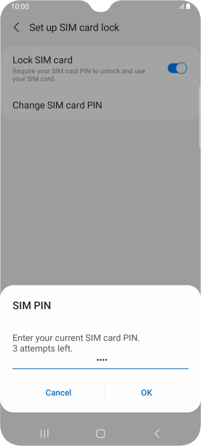 Key in your current PIN and press OK.
