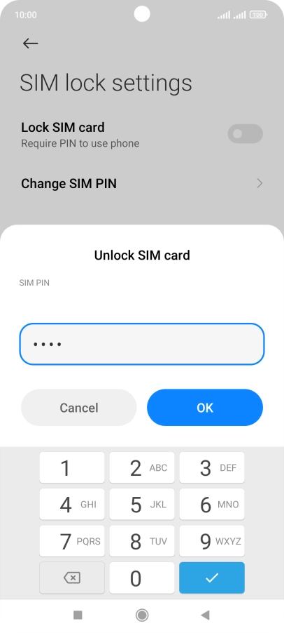Key in your PIN and press OK.