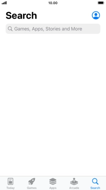 Press the search field and key in the name or subject of the required app.