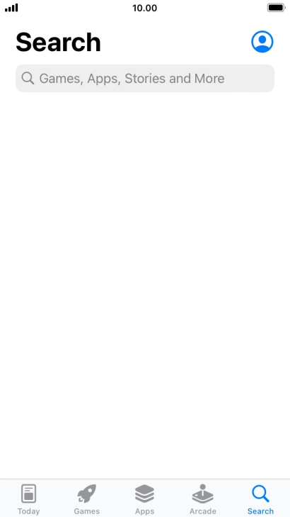 Press the search field and key in the name or subject of the required app.