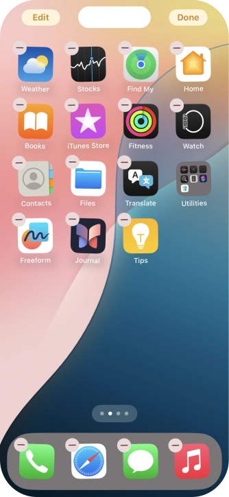 Press the home screen icon. Press the home screen icon.