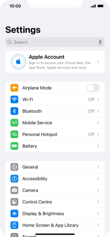 Press Apple Account.