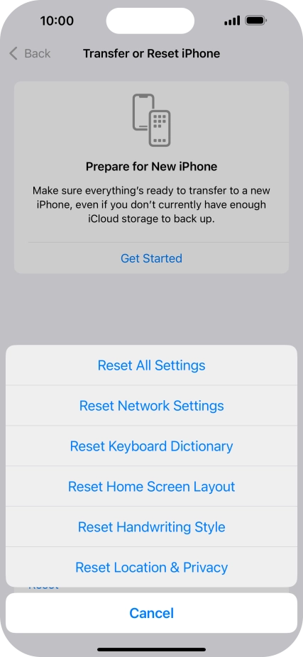 Press Reset Network Settings.