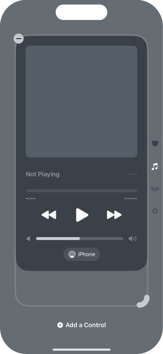 Press the remove icon on the required Control Centre page to remove it from Control Centre.
