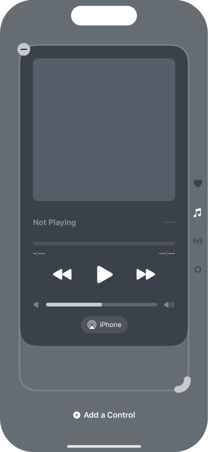 Press the remove icon on the required Control Centre page to remove it from Control Centre.