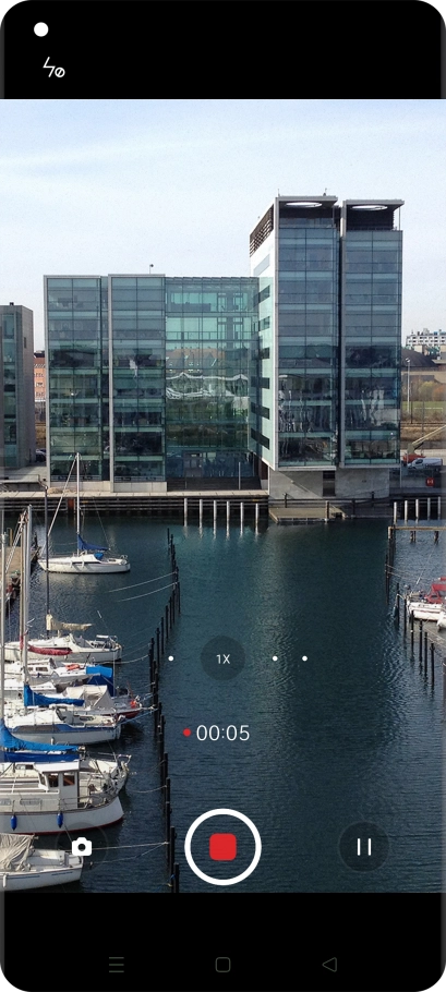 Press the stop icon to stop recording.