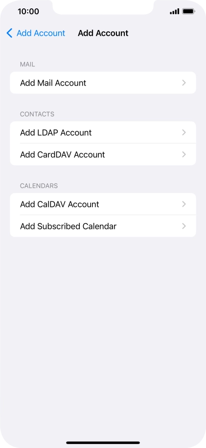 Press Add Mail Account.