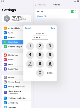 Key in your current PIN and press Done. Key in your current PIN and press Done.