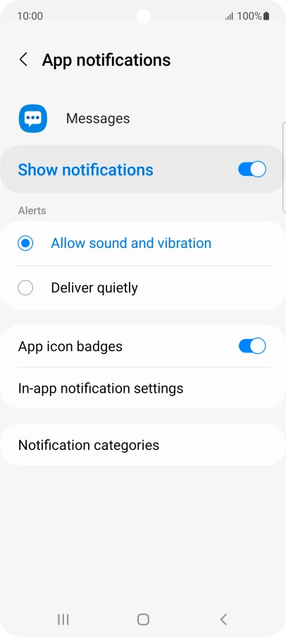 Press the indicator next to 
