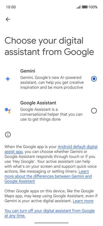 Press the required voice control assistant. Press the required voice control assistant.