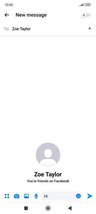 Write the required message and press the send icon. Write the required message and press the send icon.