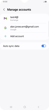 Press the required email account.