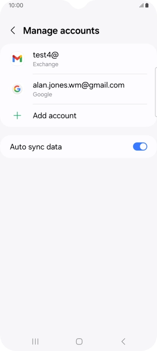 Press the required email account.