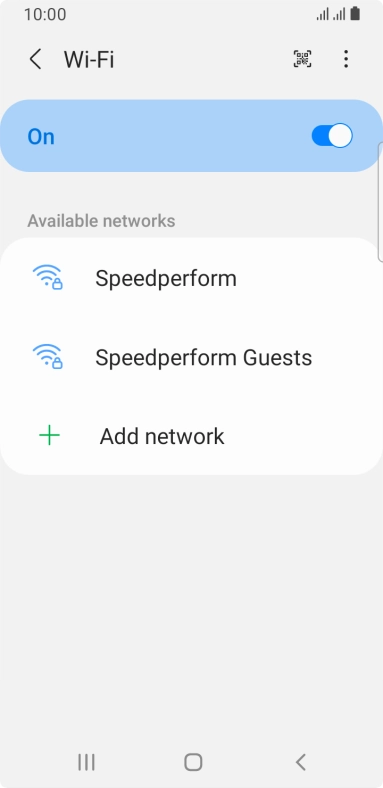 Press the required Wi-Fi network.