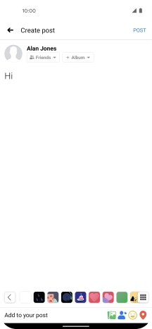 Write the required text and press POST.