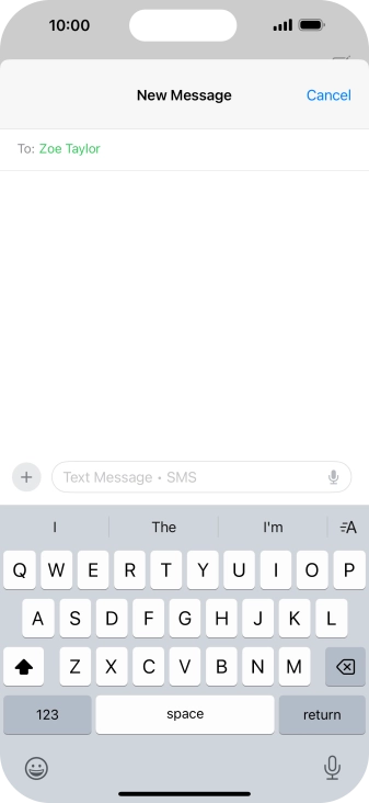 Press the microphone icon and say the required text.
